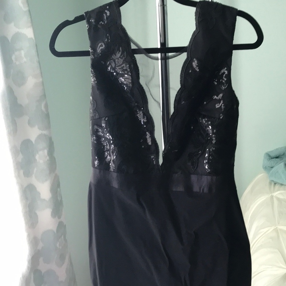 ModCloth Low V Back & Sheer Front Dress w. Sequins